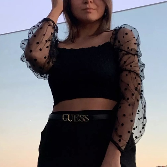 Polka Dot Balloon Sleeve Blouse - Picture 7 of 12